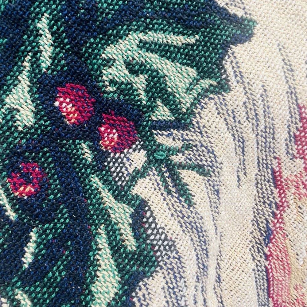 Vintage Santa Claus Christmas‎ Victorian Girl Whispering Tapestry Blanket Throw